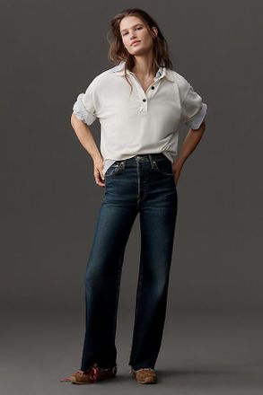 Re/Done High-Rise Crop Wide-Leg Jeans