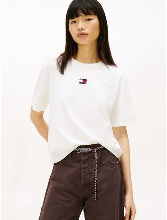 Tommy Hilfiger Womens Tommy Jeans Badge Boxy T-Shirt - White - XXS
