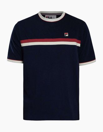 Fila Mens Fila Rosario T-Shirt Fila Navy/Gardenia/Garnet - Black - Size: 44