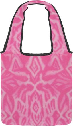 Generic Pink Tie Dye Reversible Canvas Shoulder Tote - Double-Sided Print, 12oz Cotton, 27cm Drop, Fold-Flat Bag for Travel, Shopping, Street Outings