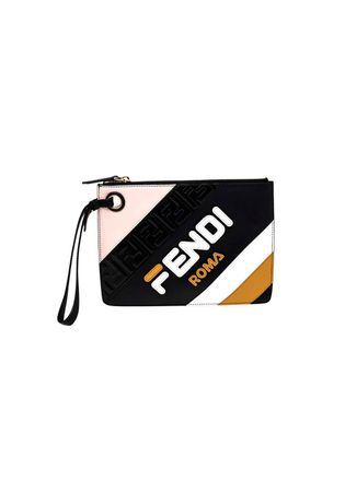 Fendi x Fila tricolour leather clutch bag Size M