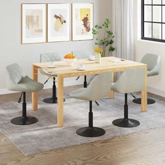 vidaXL Vidaxl - Silla De Comedor Giratoria 6 Uds Terciopelo Gris Claro