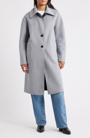 Bernardo Brushed Double Face Overcoat in Light Grey at Nordstrom, Size Xx-Large
