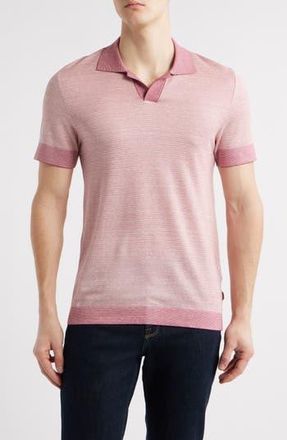 BOSS Parson Cotton, Linen & Silk Polo in Medium Pink at Nordstrom Rack, Size X-Large