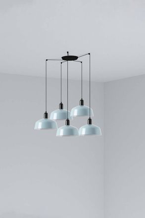 Netlighting Tatawin Medium Cluster Pendant Black Gloss Grayish Blue 5x E27