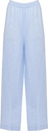 Fabiana Filippi Wijde broek - Dames - Wijde Broeken - Blauw - XS - Linnen - Broeken