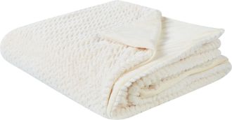 Beliani Beliani - Colcha Para Cama Con Estampado Y Relieve De Poli&eacute;ster 150 X 200 Cm En Color Blanco Surmi