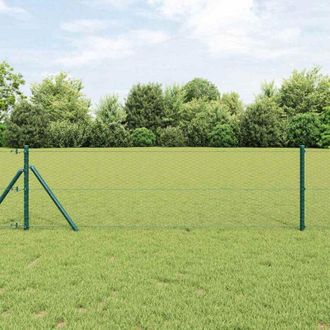 vidaXL Reja Con Postes Gris 0.6 X 50 M Acero Recubierto De Pvc Vidaxl