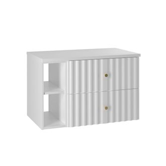 Petits Meubles Mueble bajo lavabo 2 compartimientos encimera estratificado Blanco