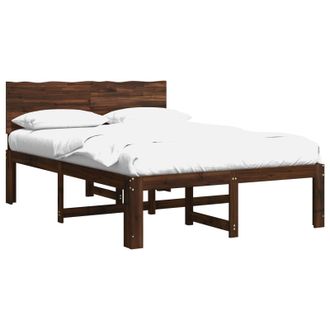 vidaXL Cama Doble Con Cabecero Rostock Marr&oacute;n Oscuro 120 X 190 Cm Vidaxl