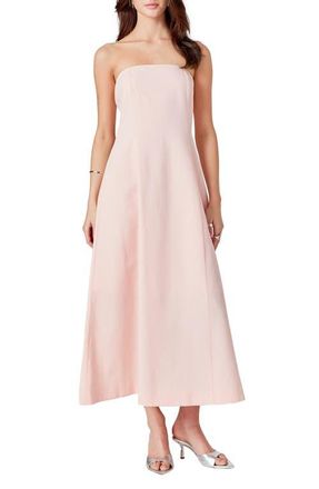 endless rose Strapless Linen Dress in Pink at Nordstrom, Size X-Small