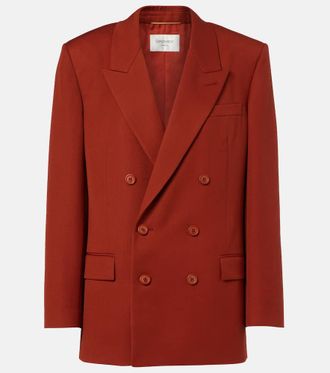 Saint Laurent Blazer cruzado de gabardina de lana