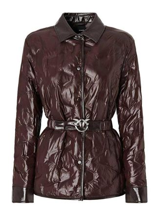 Pinko Diplania Quilted Jacket With Waist Belt