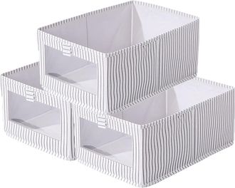 OEM Cajas De Almacenamiento Plegables Con Ventana Transparente, Cesta De Almacenamiento De Cart&oacute;n Con Asa Para Armario O Vestidor