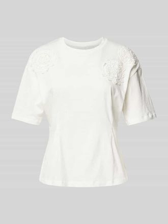 Ichi T-Shirt mit Zierbesatz Modell NABIA in Offwhite, Gr&ouml;&szlig;e M