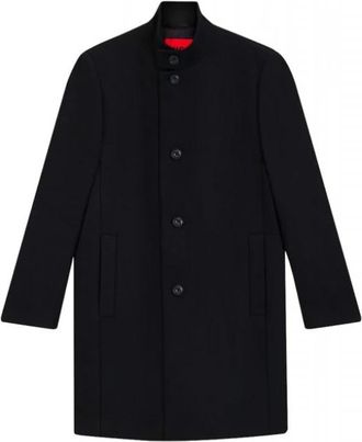 HUGO BOSS Mintrax 2541 Coat - Heren - Mantel - Zwart - 4XL - Wol - Jassen