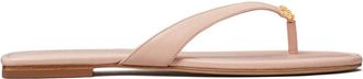 Tory Burch Classic leather flip flops - women - Leather/Leather/Leather - 9.5 - Pink
