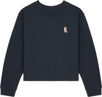 Maison Kitsuné Lady Fox Cotton Cropped Sweatshirt