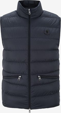 Moncler &Auml;rmellose Daunenjacke mit Lederpatch Treompan