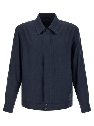 Brioni Blue Shirt Collar Jacket