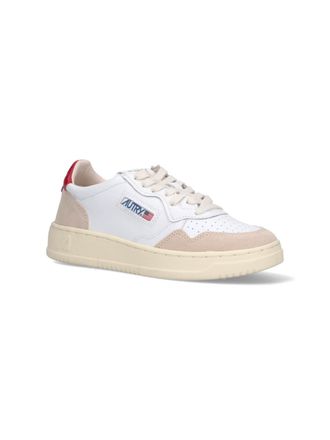 Autry Leather & Suede Colorblock Sneaker - White