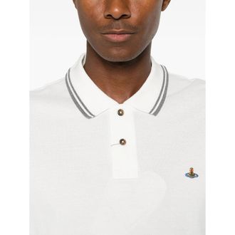 Vivienne Westwood Tipped Collar Cotton Piqu&eacute; Polo Shirt - White