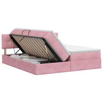 vidaXL Letto Con Contenitore Con Testiera 2 Pz Rosa Vidaxl