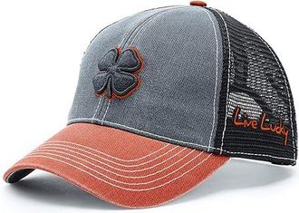 Black Clover Two Tone Vintage 38 Adjustable Hat Baseball Caps Black/Charcoal/Orange, Cotton