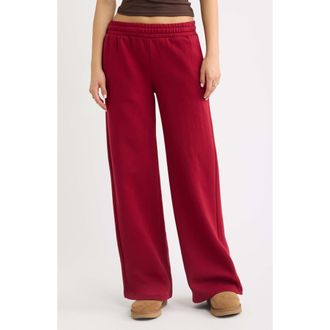 BP. Low Rise Wide Leg Sweatpants in Red Cinder at Nordstrom, Size Xx-Small