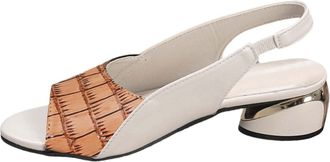 Generic Women Open Toe Heels Sling Back Kitten Heel Shoes For Women Wide Fit Fish Mouth Crocodile Sandals With Buckle Splicing Round Block Heeled Slippers For