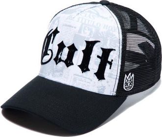 Cult of Individuality Propaganda Newsprint Logo Trucker Hat in White at Nordstrom