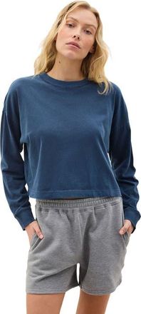 Richer Poorer Inc. The Relaxed Crop Long Sleeve Tee in Moonlit Ocean at Nordstrom, Size X-Small