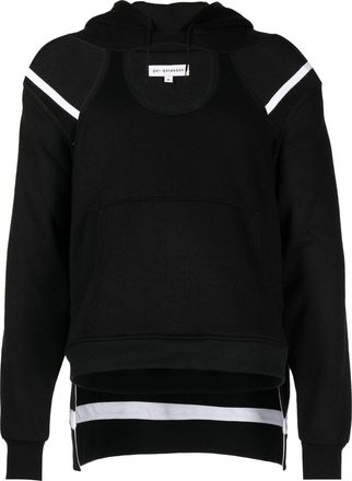 Per Götesson cold-shoulder drawstring hoodie - men - Cotton - L - Black