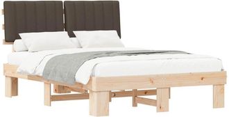 vidaXL Estructura De Cama Con Cabecera Tapizada Taup&eacute; 140 X 200 Cm Vidaxl