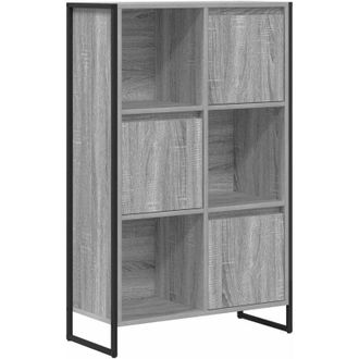vidaXL Book Cabinet Grey Sonoma 68 x 30 x 108.5 cm Engineered Wood vidaXL