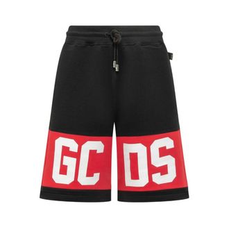 GCDS Casual Shorts, male, Black, Size: L Band Logo Sweatshorts