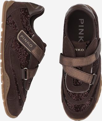 Pinko Womens Sneakers Yulia 03 Brown Upper: Leather Trainers