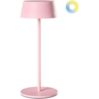 Beliani L&aacute;mpara Led Inal&aacute;mbrica De Metal Para Interior Y Exterior Recargable Por Puerto Usb C Rosa Guder