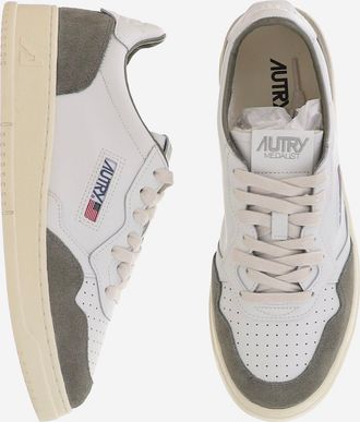 Autry Mens Leather Sneakers Medalist Low Multicolour And Rubber Trainers