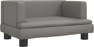 vidaXL Sofá para niños de cuero sintético gris 60x40x30 cm Vidaxl