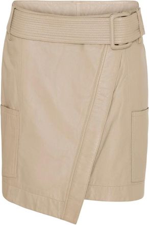 Notyz Gonna Corta in Pelle - - Skirts - Donna - Beige - M