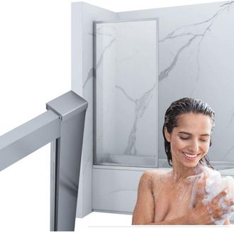 Desconocido Mampara De Ba&ntilde;o Veston 1 Hoja 60x150 Fija Cromada