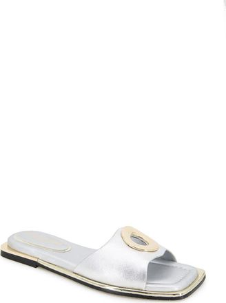 Kenneth Cole Asher Slide Sandal in Silver Leather at Nordstrom Rack, Size 8.5