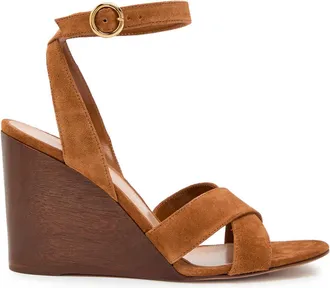 Gianvito Rossi Ines 90 Suede Sandals - Brown - 41 (IT41 / UK8)