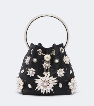 Jimmy Choo London Bon Bon embellished satin bucket bag