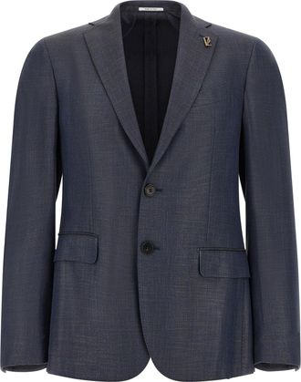 Pal Zileri Blue Viscose Mens Blazer