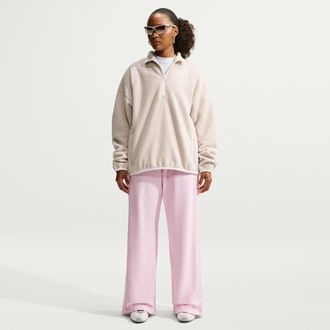 Nike Womens Nike Sportswear Therma-FIT Mid-Rise Open-Hem Pants in Pink | IX7018-663
