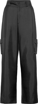Envelope 1976 Luxe Zijden Cargo Broek - Dames - Wijde Broeken - Zwart - S - Broeken