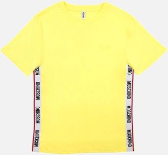 Moschino Mens Moschino Underwear Chest Logo Tape T Shirt Yellow 0021 - Size: 38