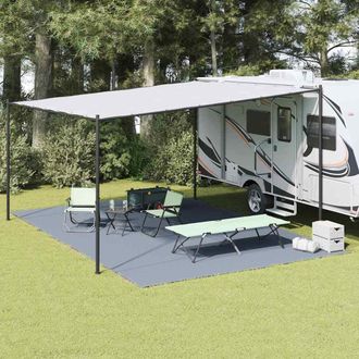 vidaXL Vidaxl Tappeto Da Tenda Blu E Grigio 600 X 400 Cm Polietilene